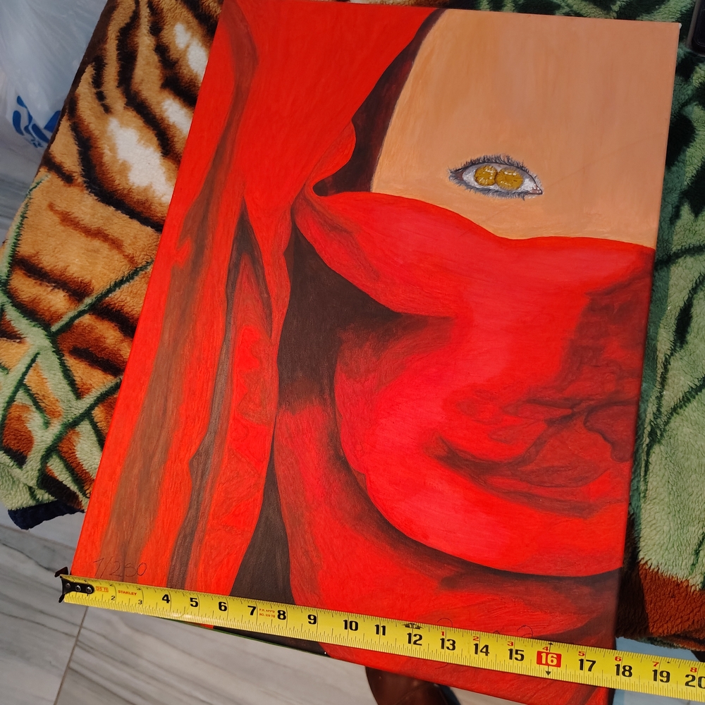 Vibrant Red and Brown Art Canvas